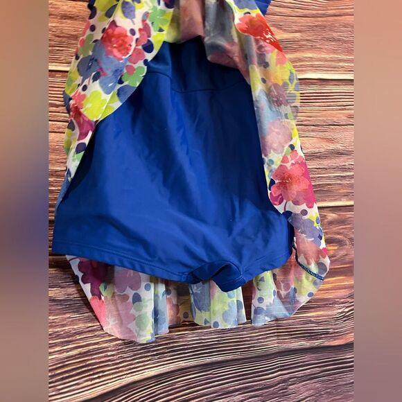 Shekini Women’s One Piece Blue Floral Swimwear. Size Medium! - Picture 7 of 8